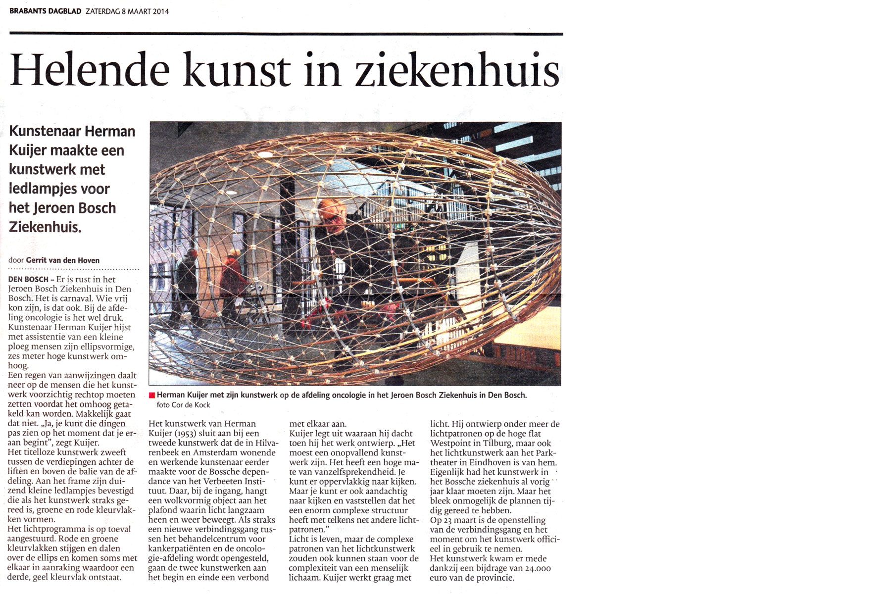 Helende kunst in ziekenhuis - Brabants Dagblad